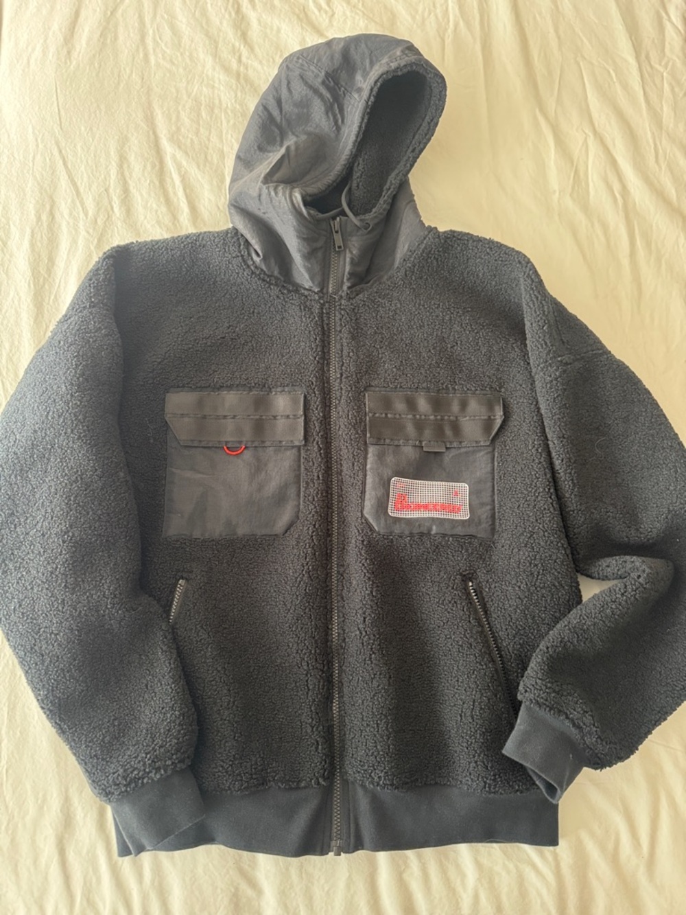 Jordan Black Sherpa Hooded Zip Jacket